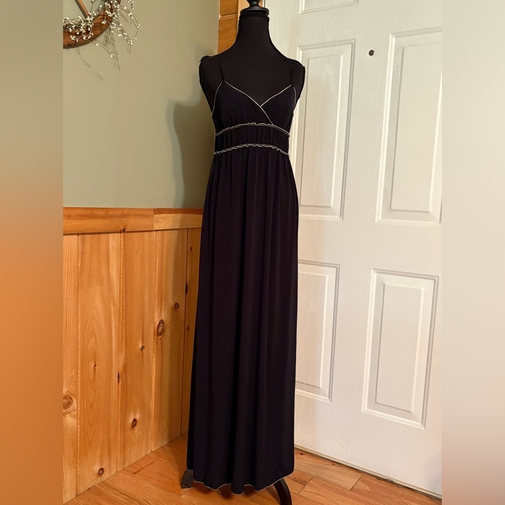 Max Studio Black Spaghetti Strap Long Dress